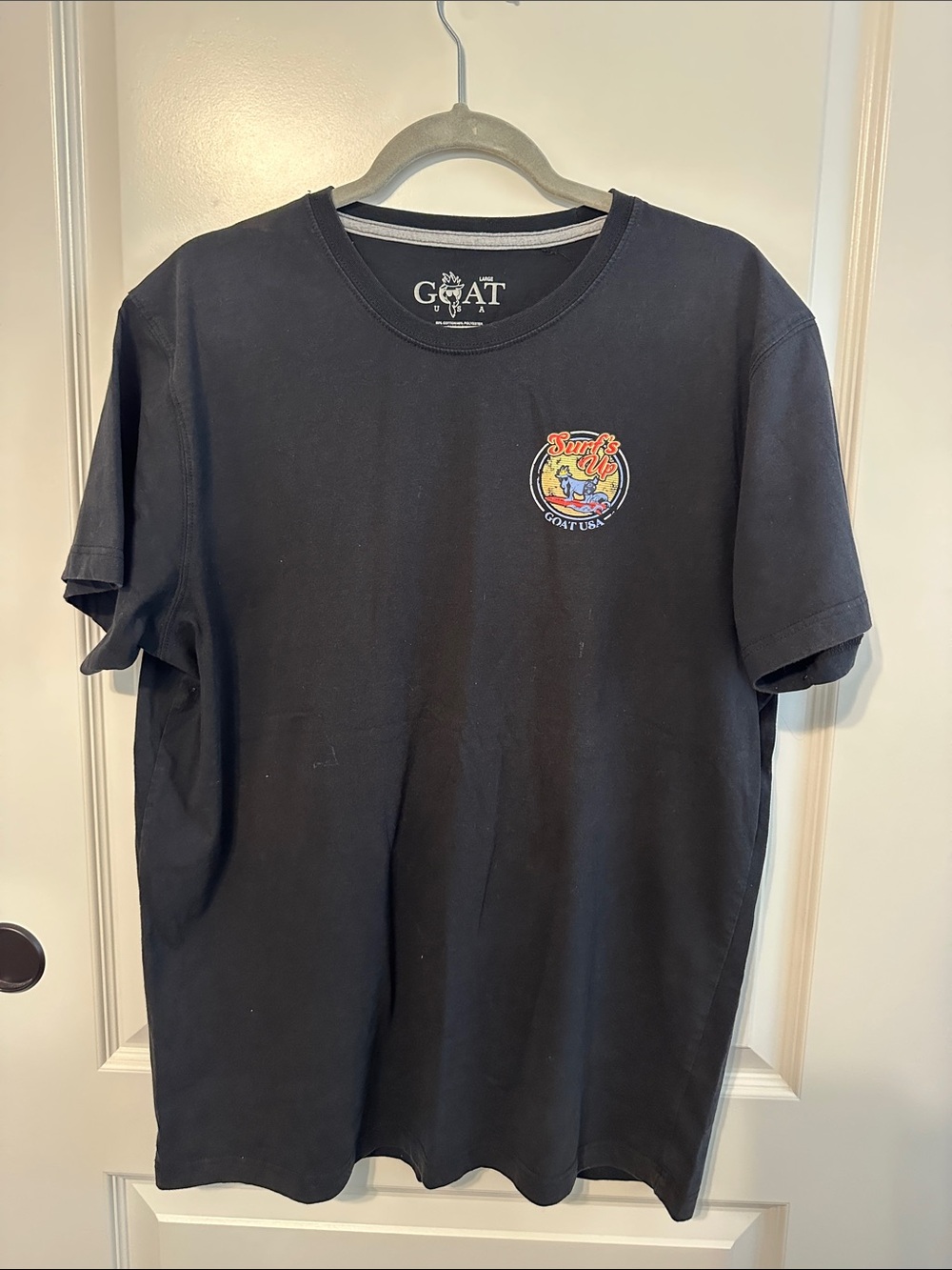 GOAT Black Short Sleeve Graphic Tee - Surf Chest Logo